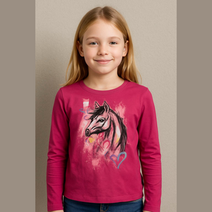 The Children's Place Girls Long Sleeve Pink Graphic Shirt